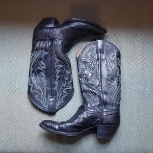 Vintage Black Justin Cowboy Boots
